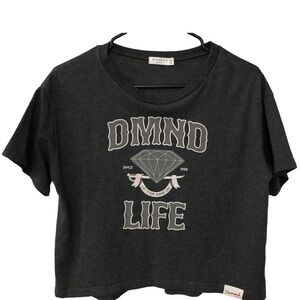 Diamond Supply Co Heather Gray Babydoll Box Crop Top Small shirt​
